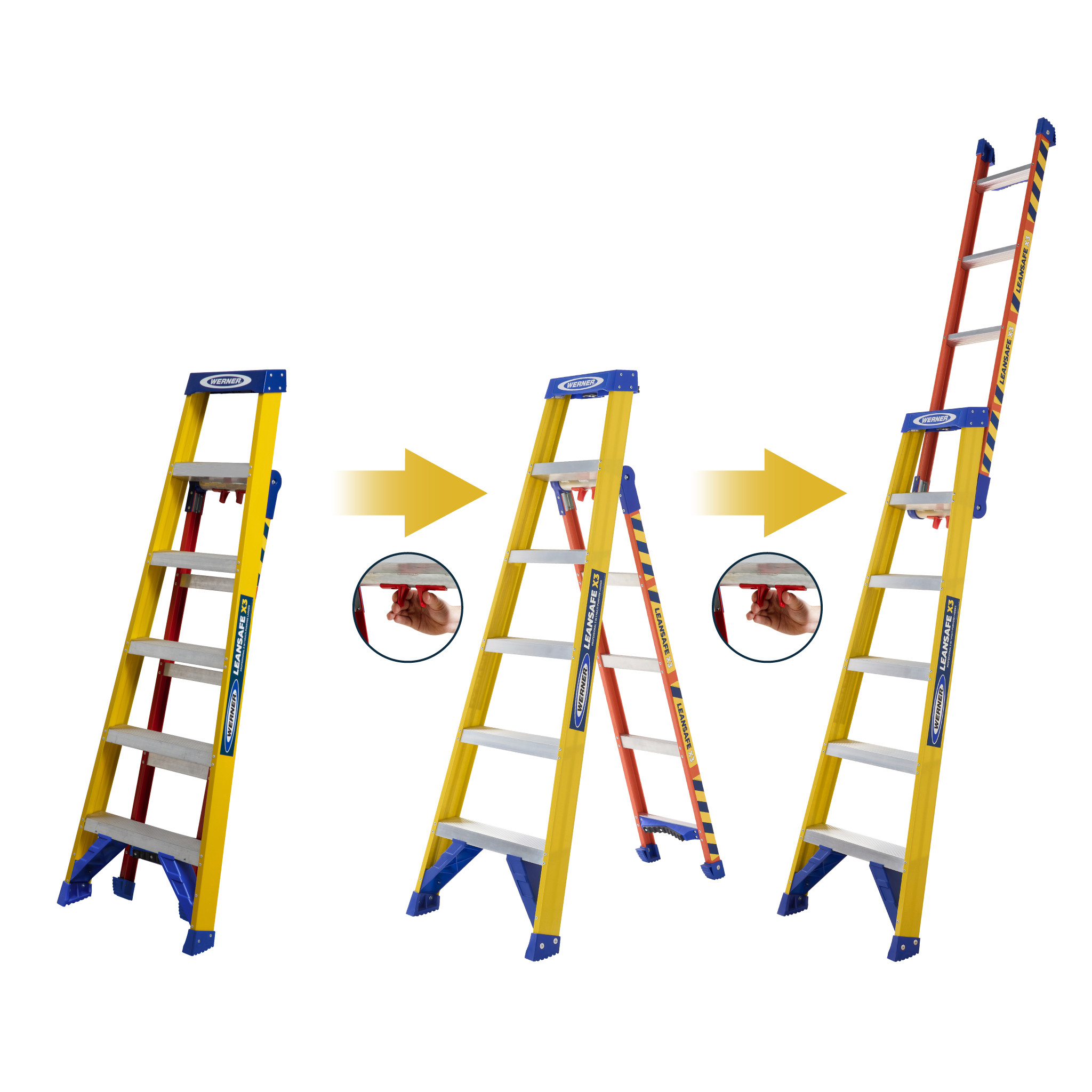 Werner Leansafe X3 GRP Fibre Glass Multi-Purpose Ladder